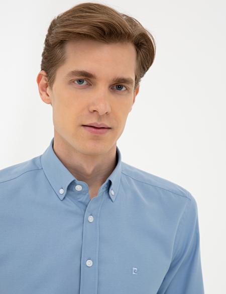 Koyu Mavi Slim Fit Oxford Gömlek - 50240386077
