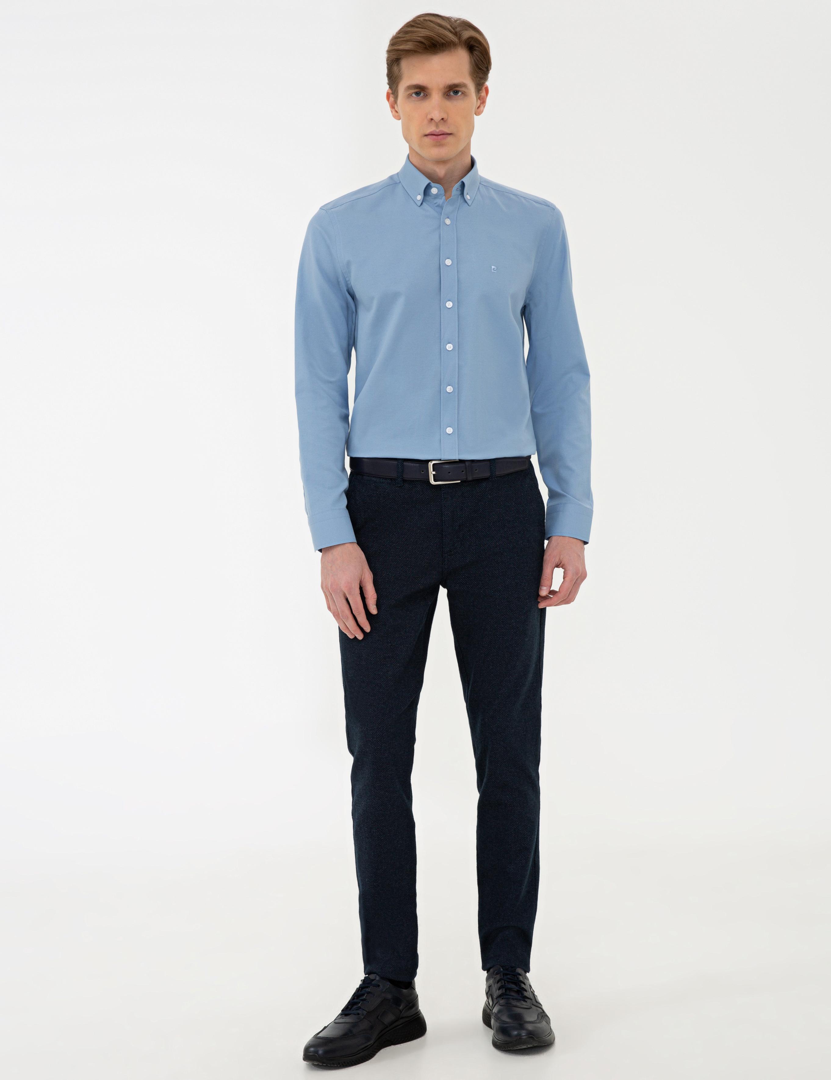 Koyu Mavi Slim Fit Oxford Gömlek