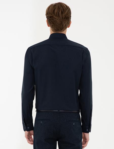 Lacivert Slim Fit Oxford Gömlek - 50240386041