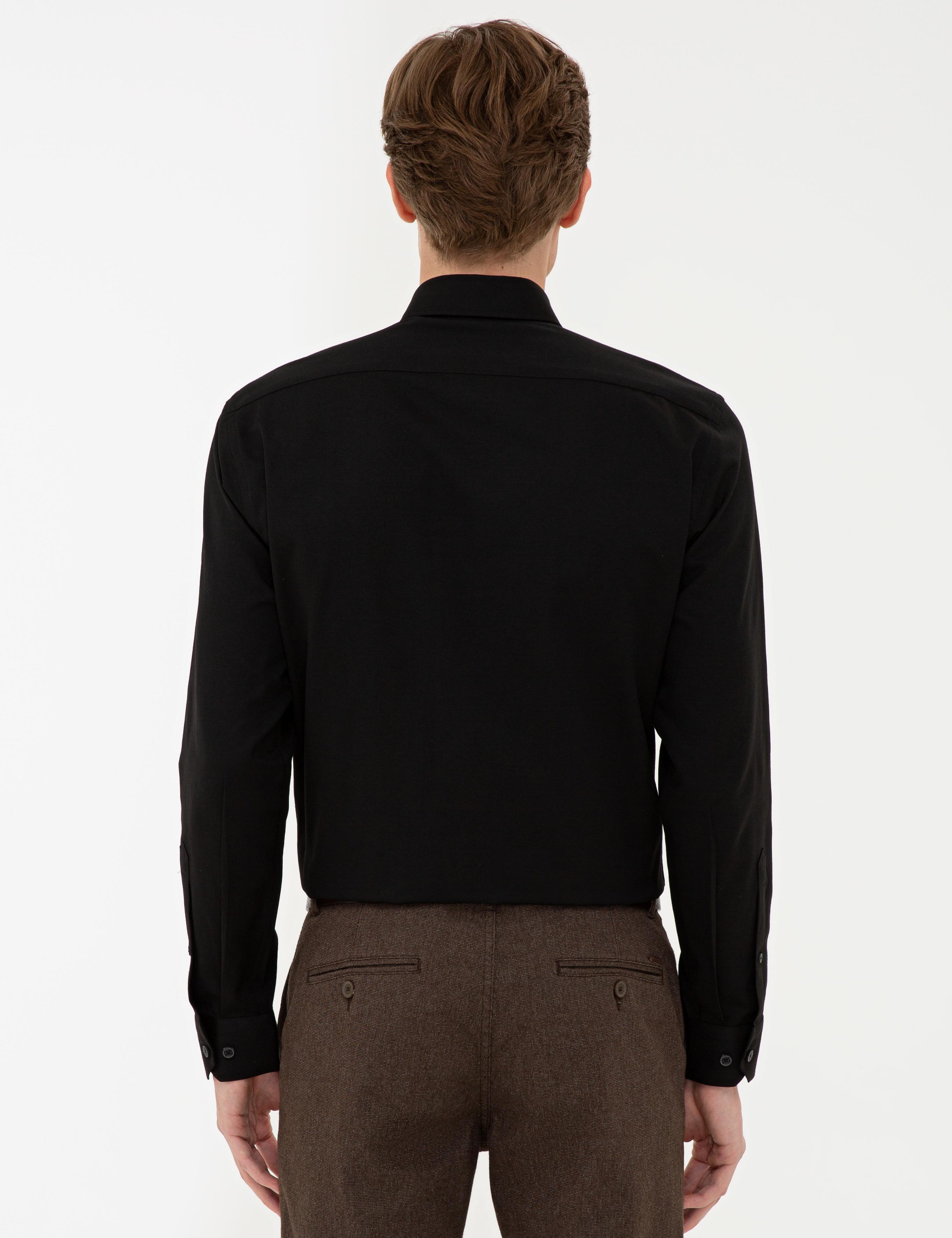 Siyah Slim Fit Oxford Gömlek