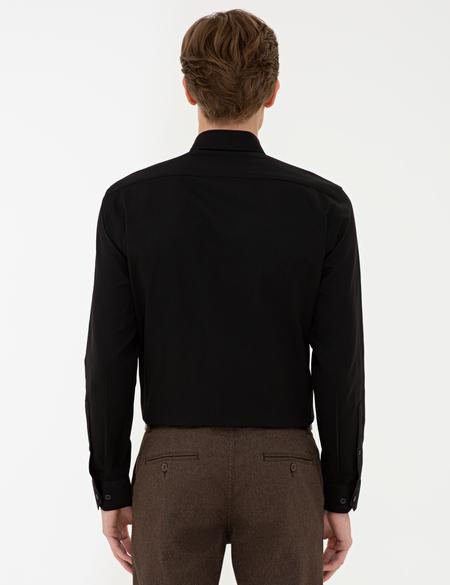 Siyah Slim Fit Oxford Gömlek - 50240386052