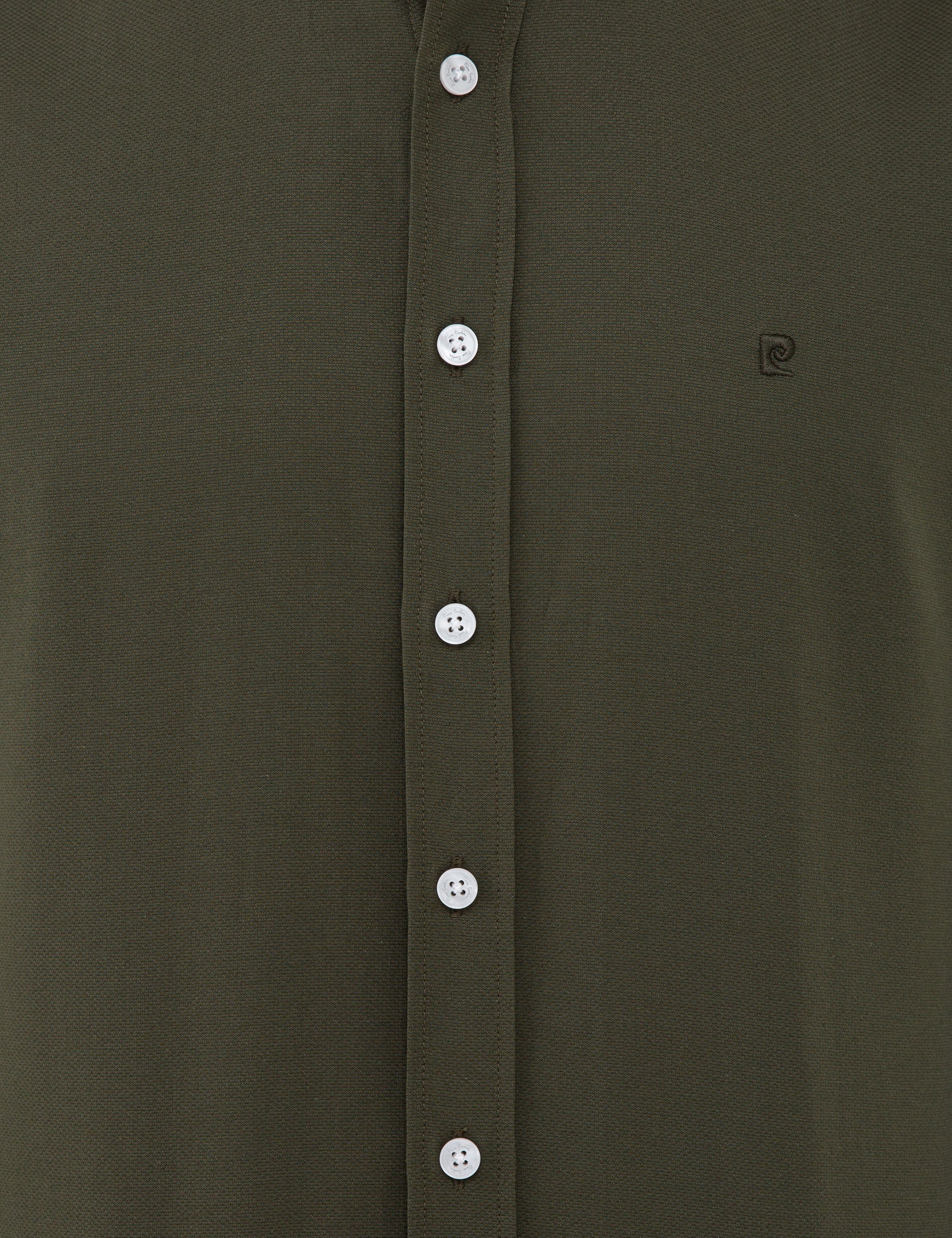 Haki Slim Fit Oxford Gömlek - Image 5