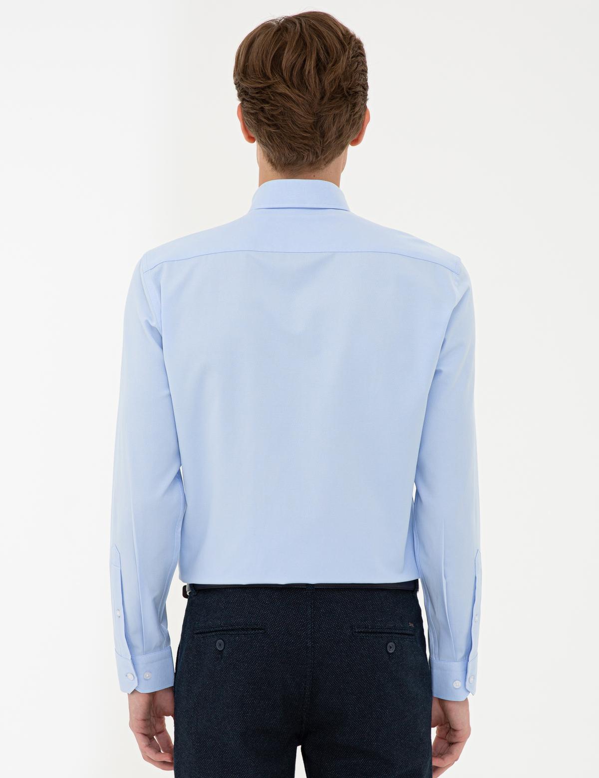 Açık Mavi Slim Fit Oxford Gömlek - 50240386060