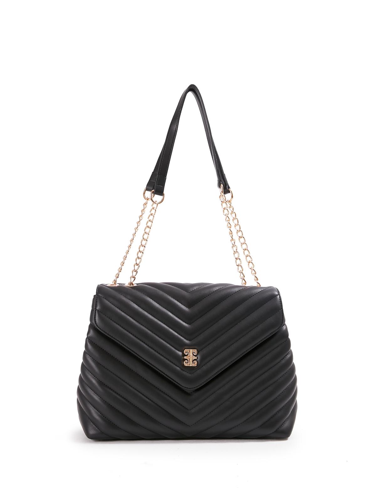 Siyah Zincir Askılı Omuz Çantası - 50245066001