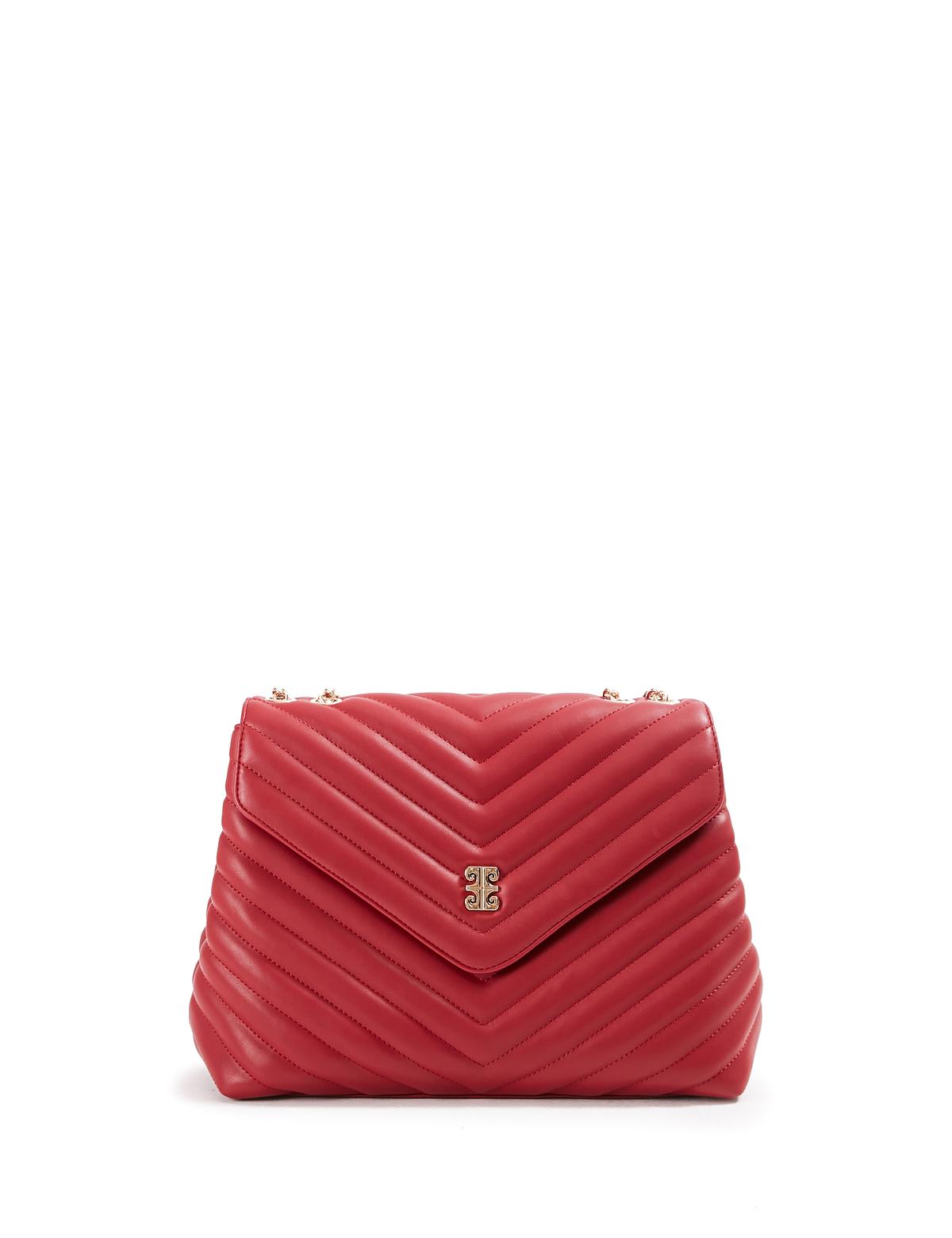 Kırmızı Zincir Askılı Omuz Çantası