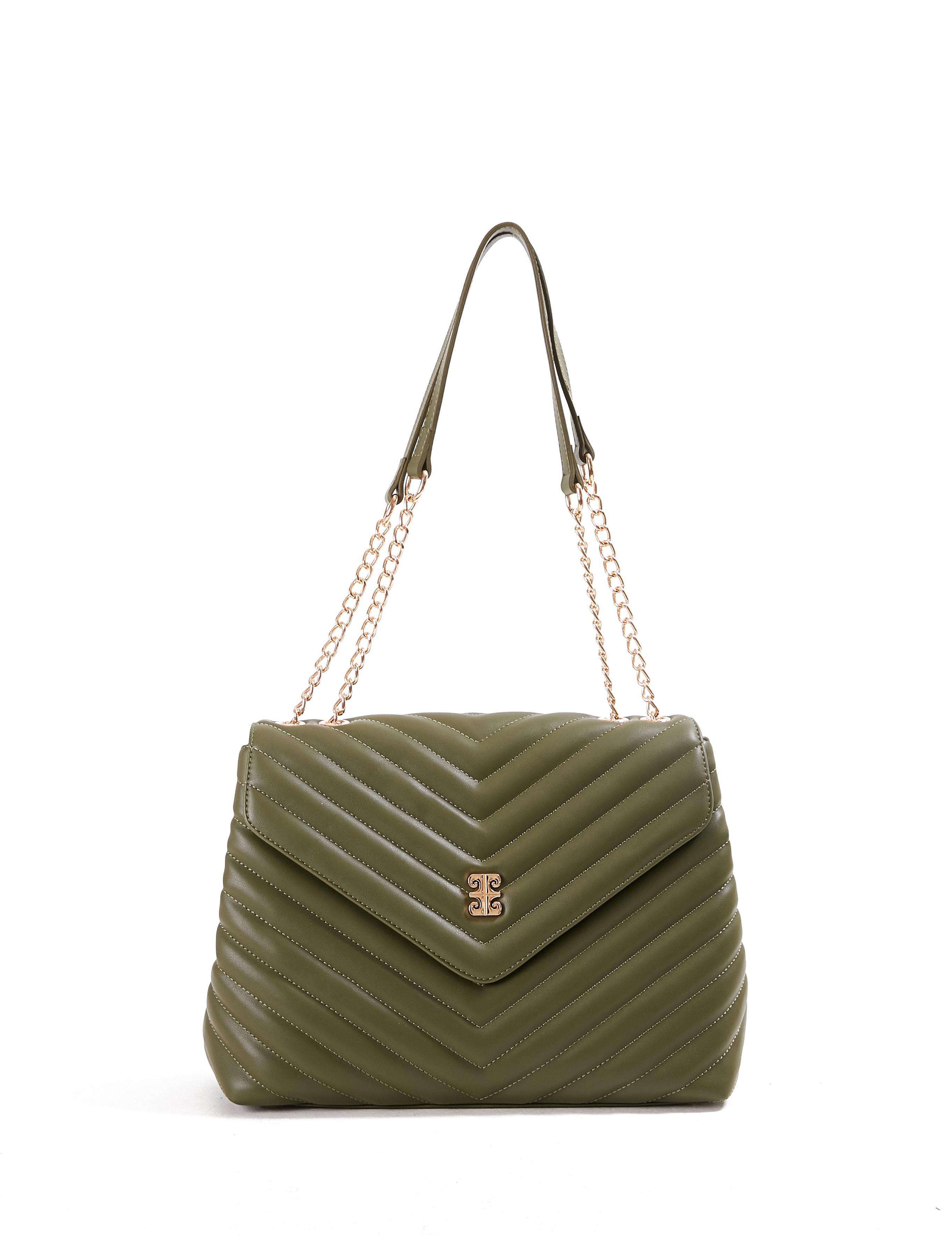 Haki Zincir Askılı Omuz Çantası