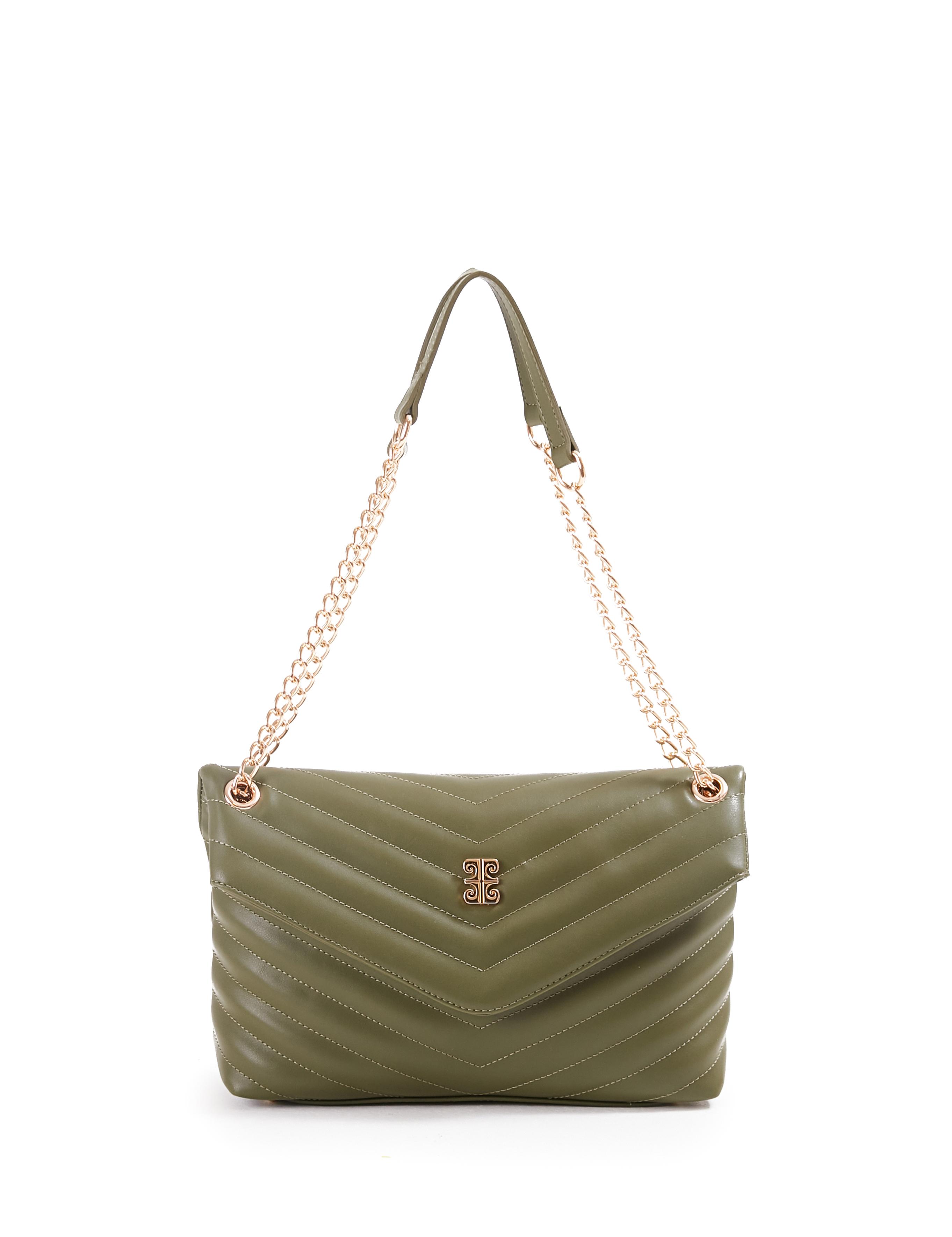 Haki Zincir Askılı Omuz Çantası