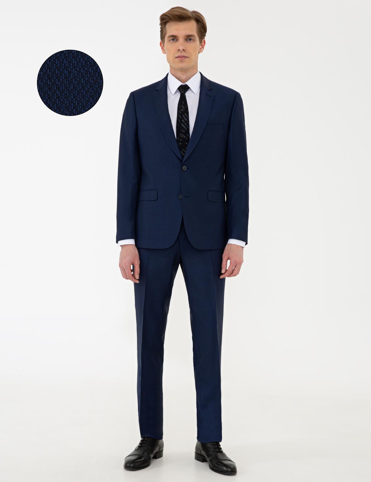 Mavi Slim Fit Takım Elbise