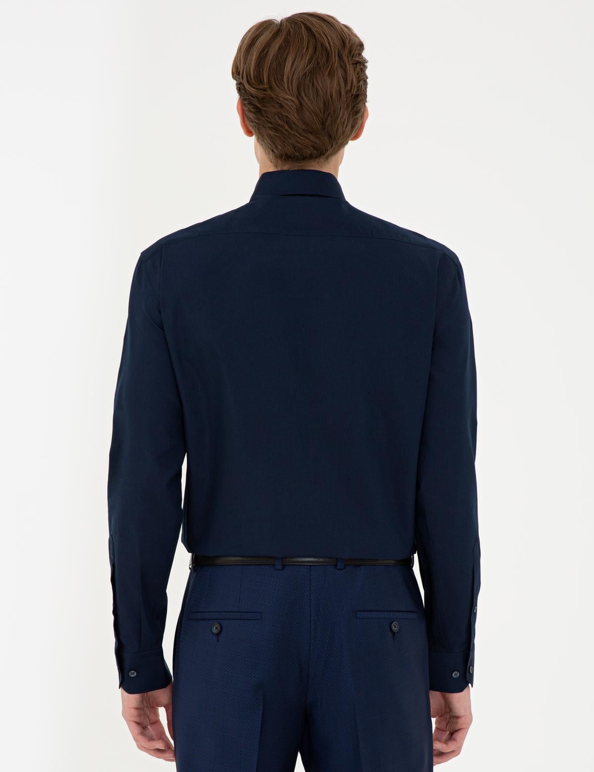 Lacivert Regular Fit Uzun Kollu Basic Gömlek - 50240463033