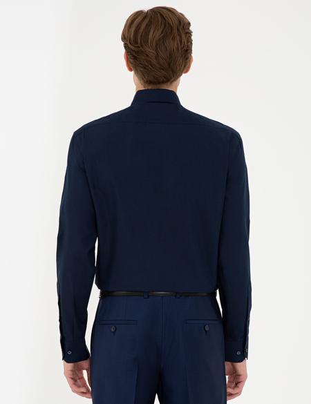 Lacivert Regular Fit Uzun Kollu Basic Gömlek - 50240463033