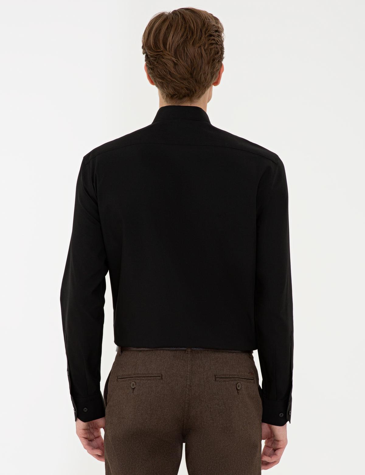 Siyah Regular Fit Basic Gömlek - 50240463044