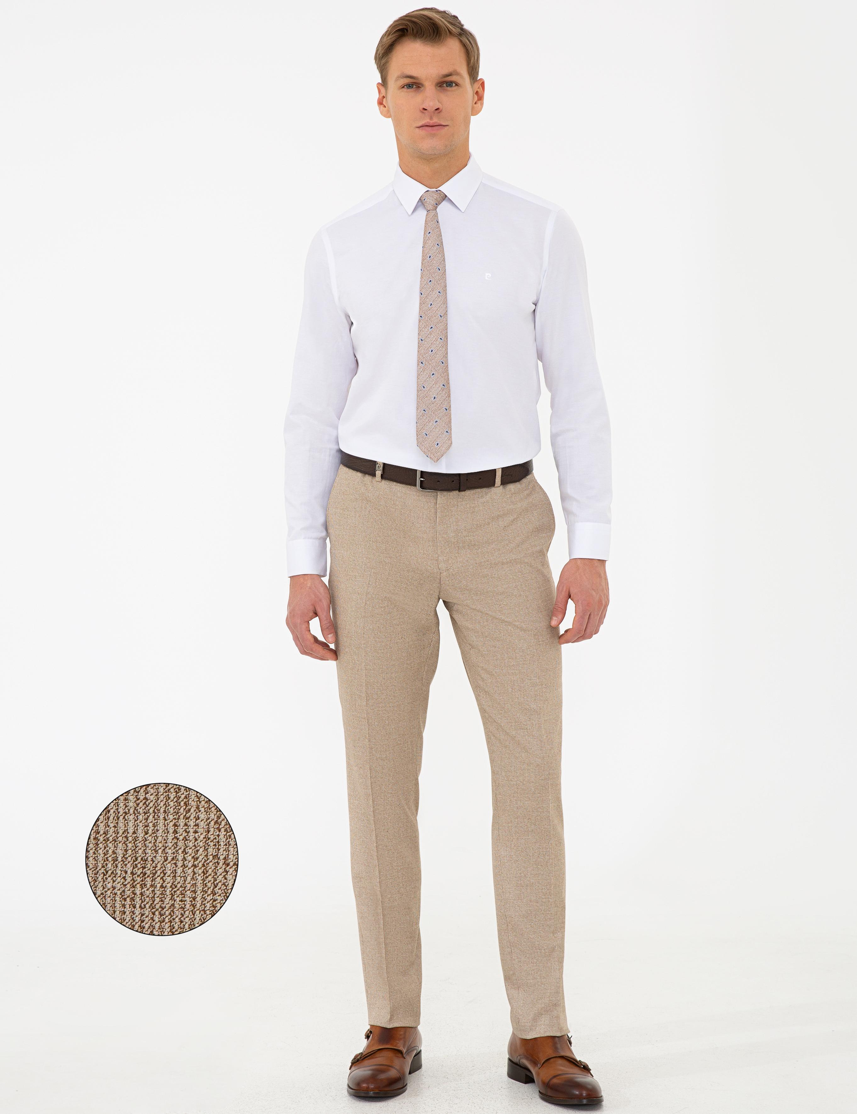 Bej Slim Fit Kumaş Pantolon