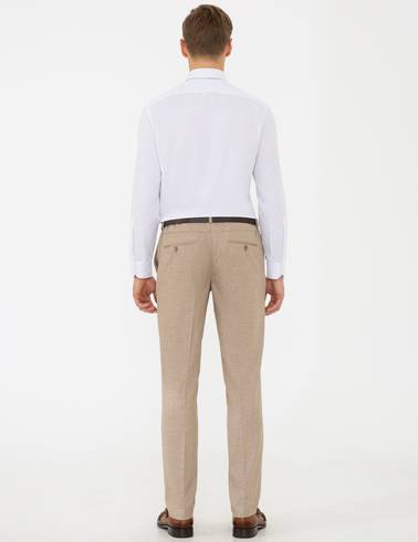 Bej Slim Fit Kumaş Pantolon