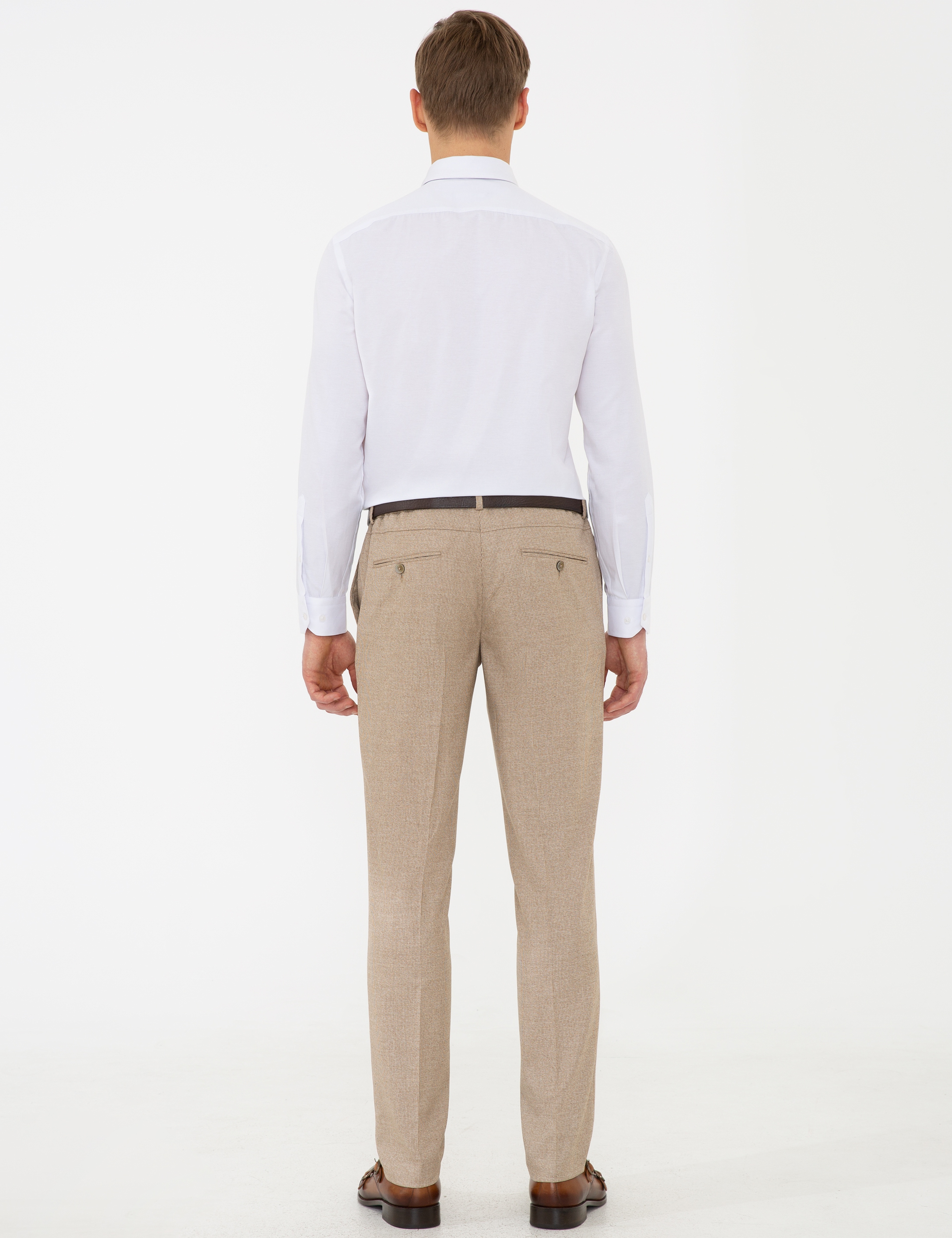 Bej Slim Fit Kumaş Pantolon - Image 3