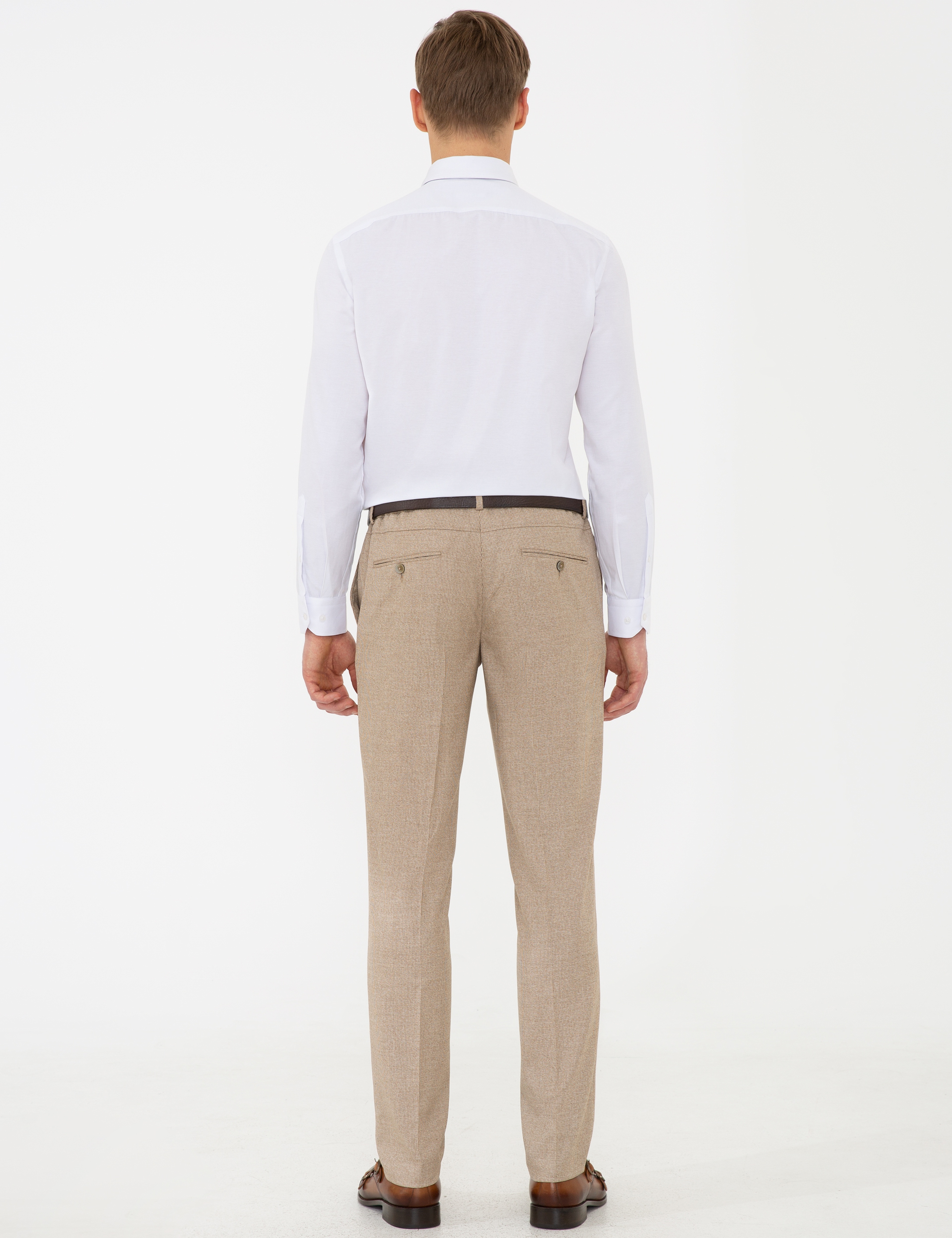 Bej Slim Fit Kumaş Pantolon