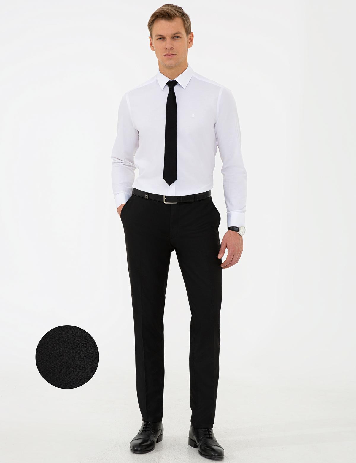 Siyah Ex. Slim Fit Kumaş Pantolon