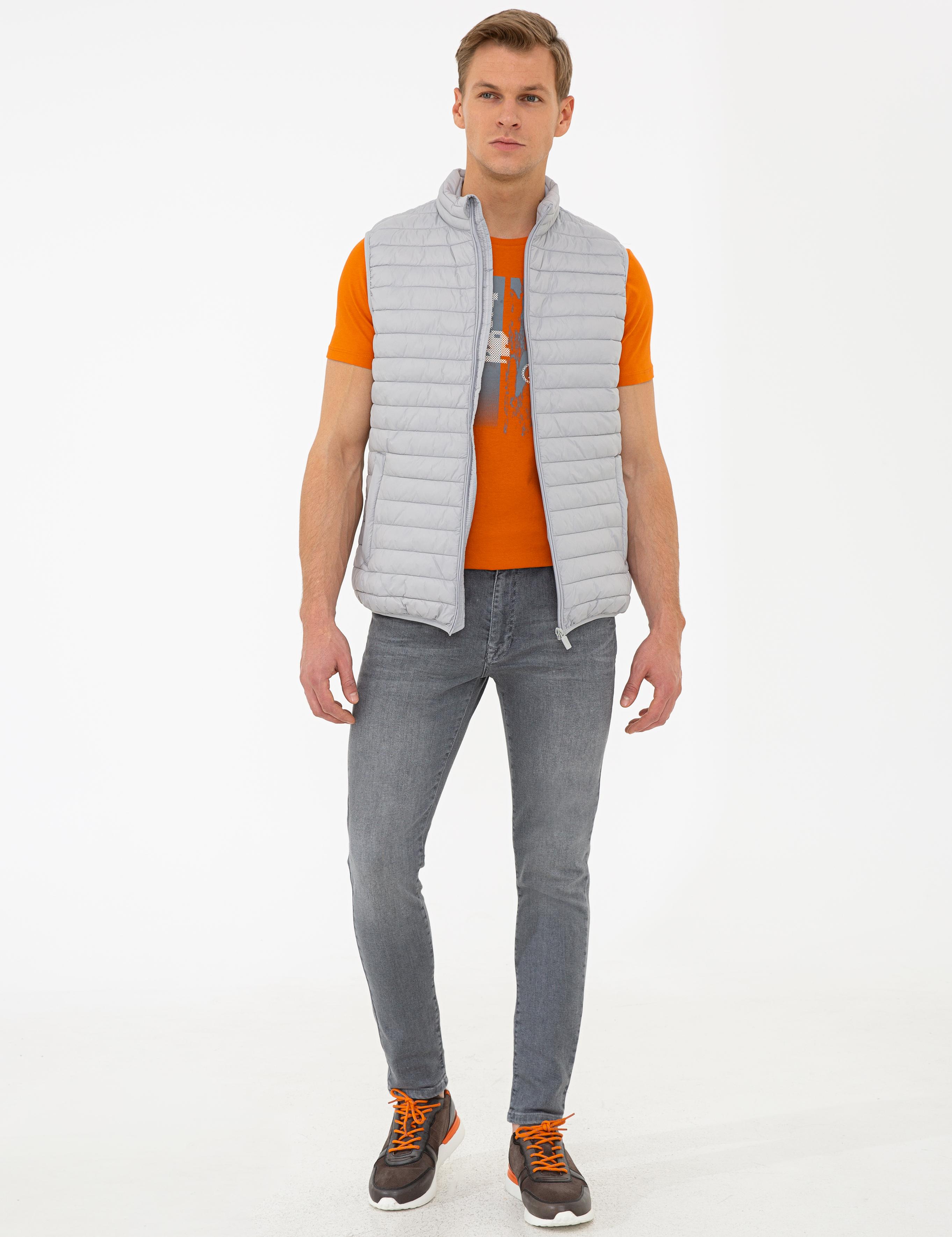 Açık Gri Standart Fit Yelek