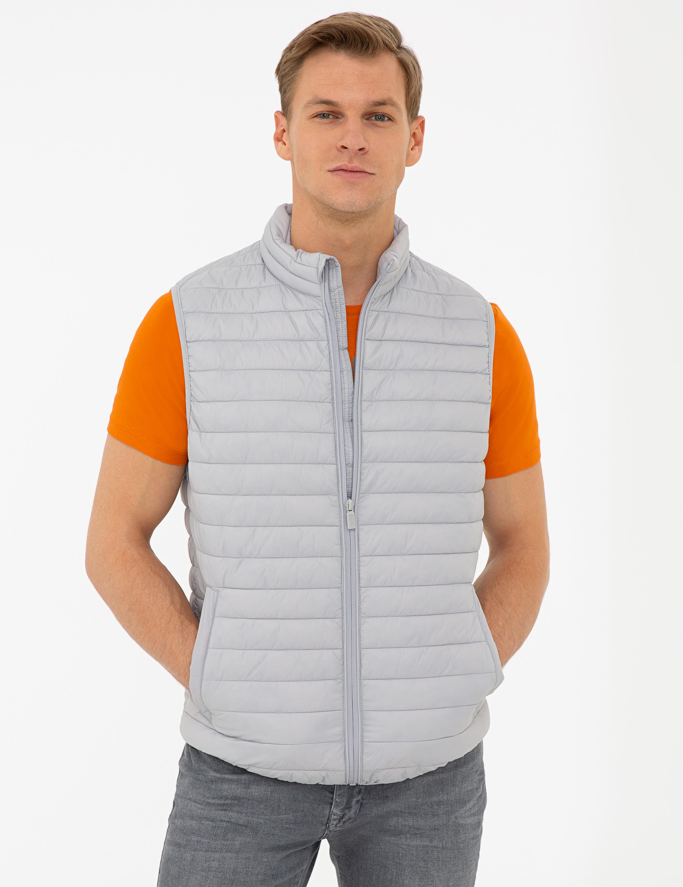 Açık Gri Standart Fit Yelek