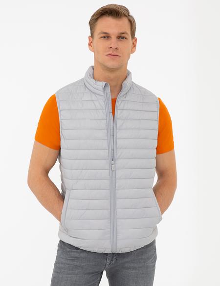 Açık Gri Standart Fit Yelek - 50232515037