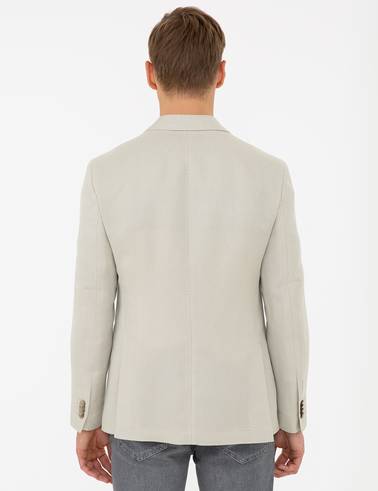 Bej Slim Fit Ceket