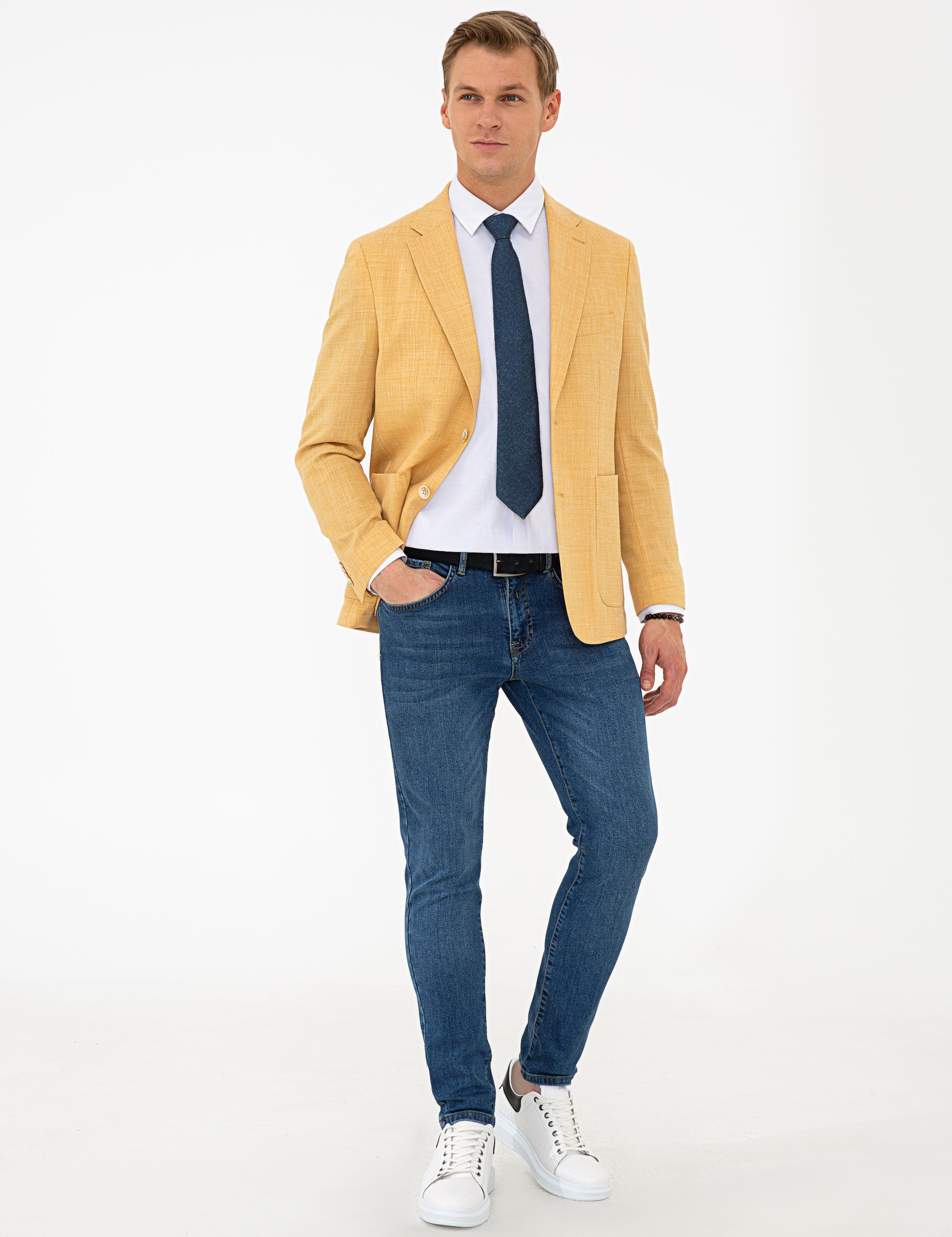 Sarı Ex. Slim Fit Ceket