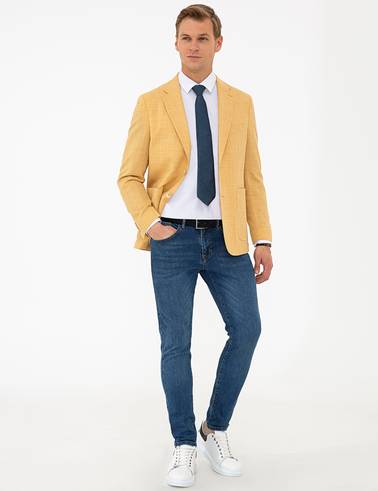Sarı Ex. Slim Fit Ceket