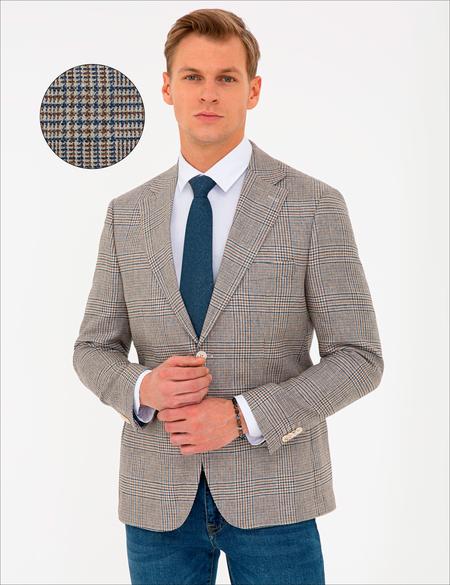 Bej Slim Fit Ceket - 50233783011