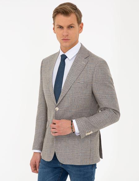 Bej Slim Fit Ceket - 50233783011