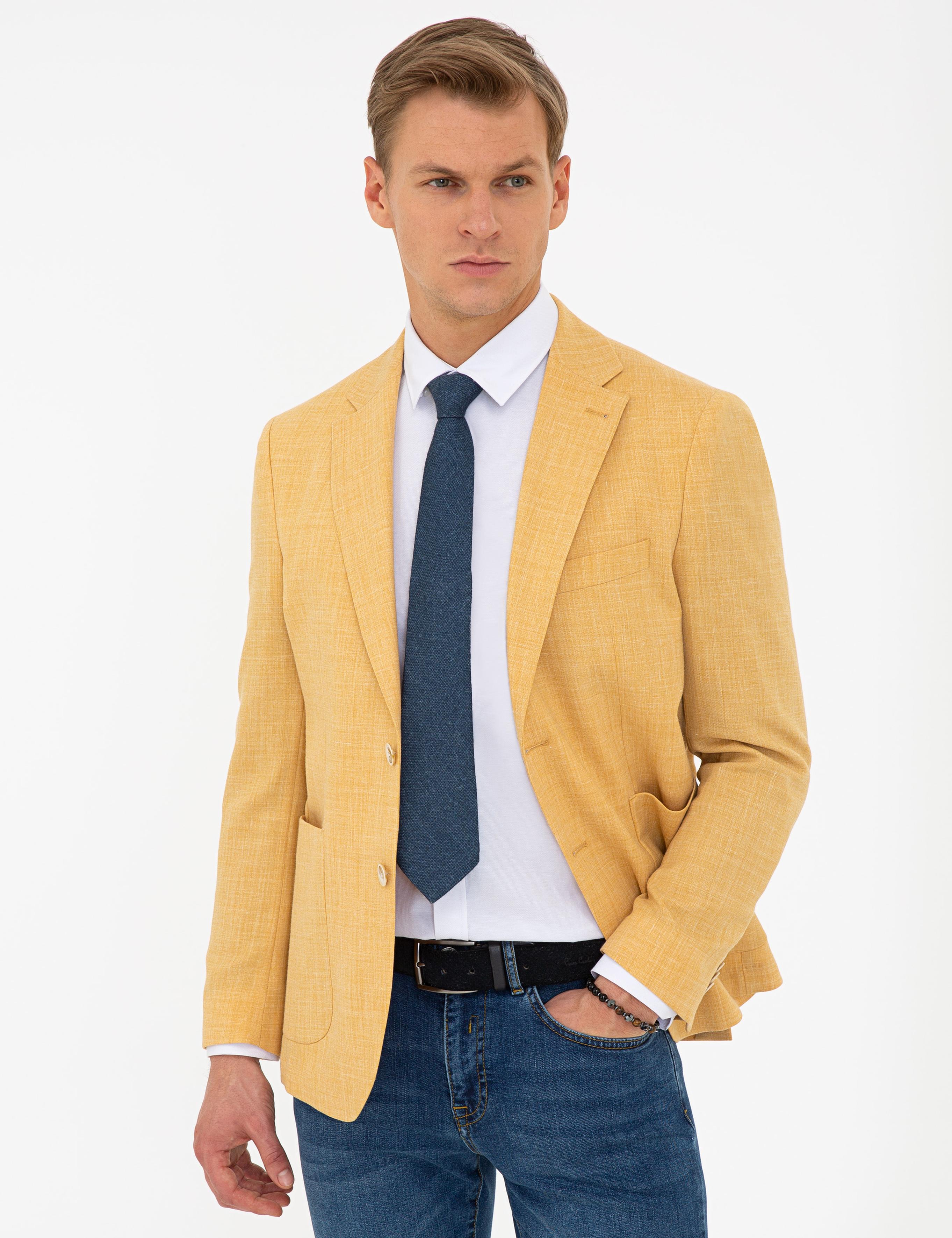 Sarı Ex. Slim Fit Ceket