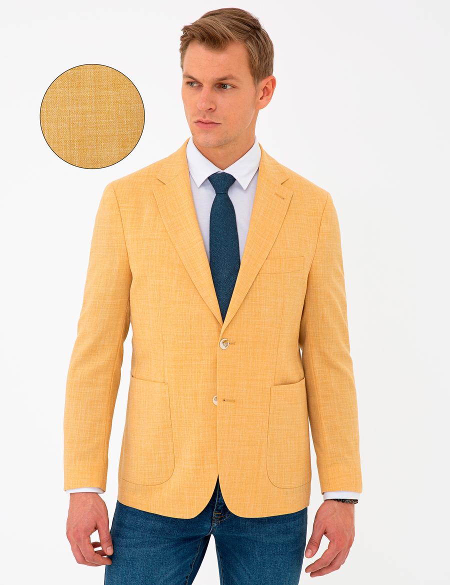 Sarı Ex. Slim Fit Ceket