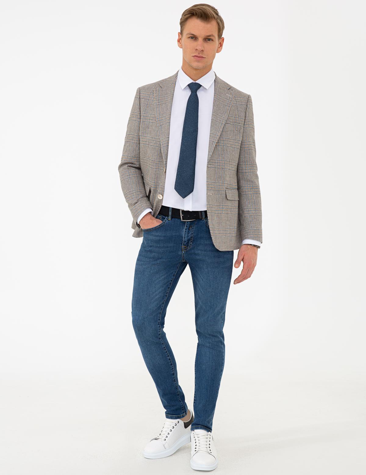 Bej Slim Fit Ceket - 50233783011