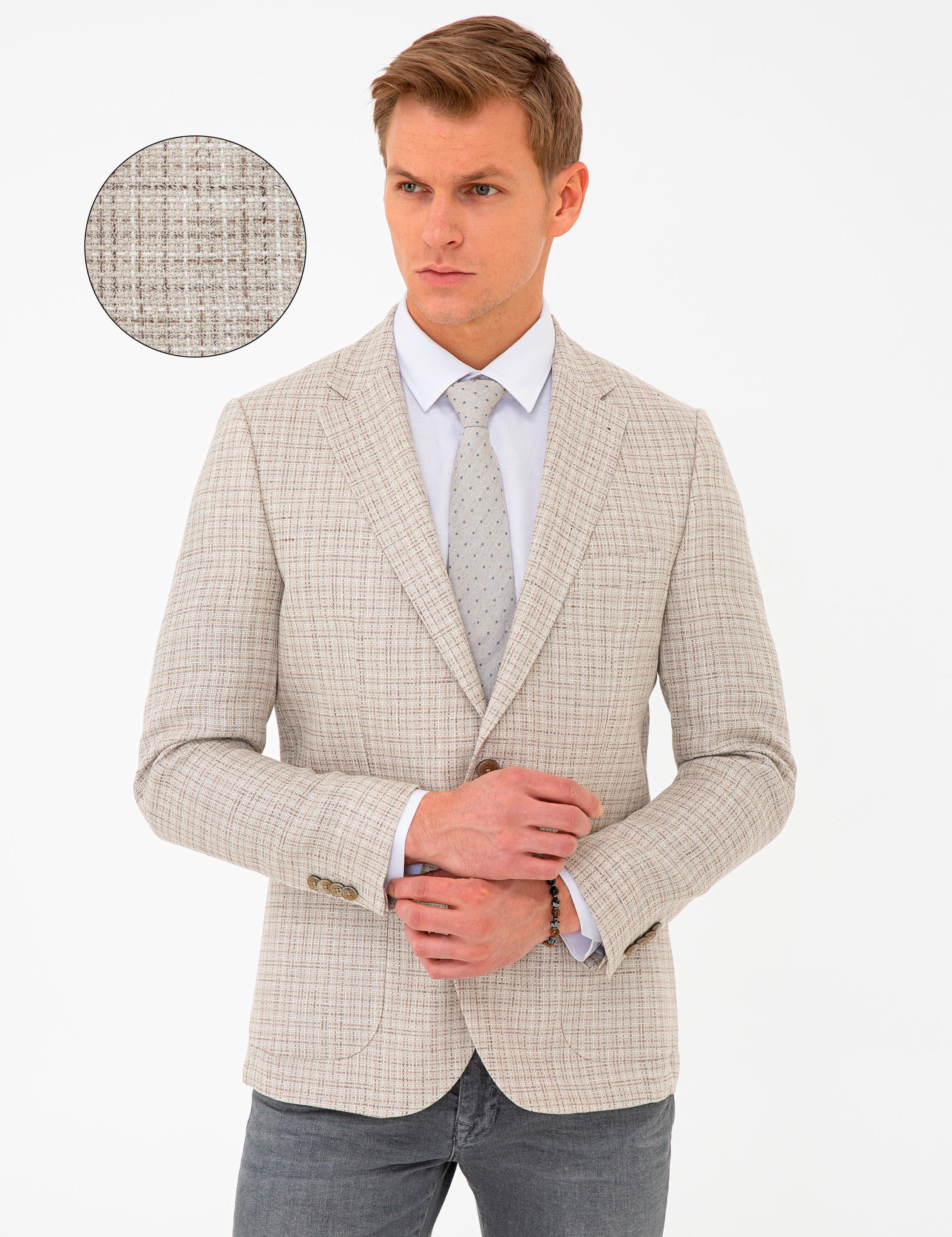 Bej Ex. Slim Fit Ceket