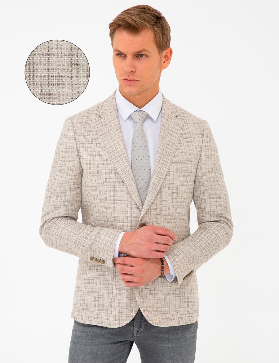 Bej Ex. Slim Fit Ceket