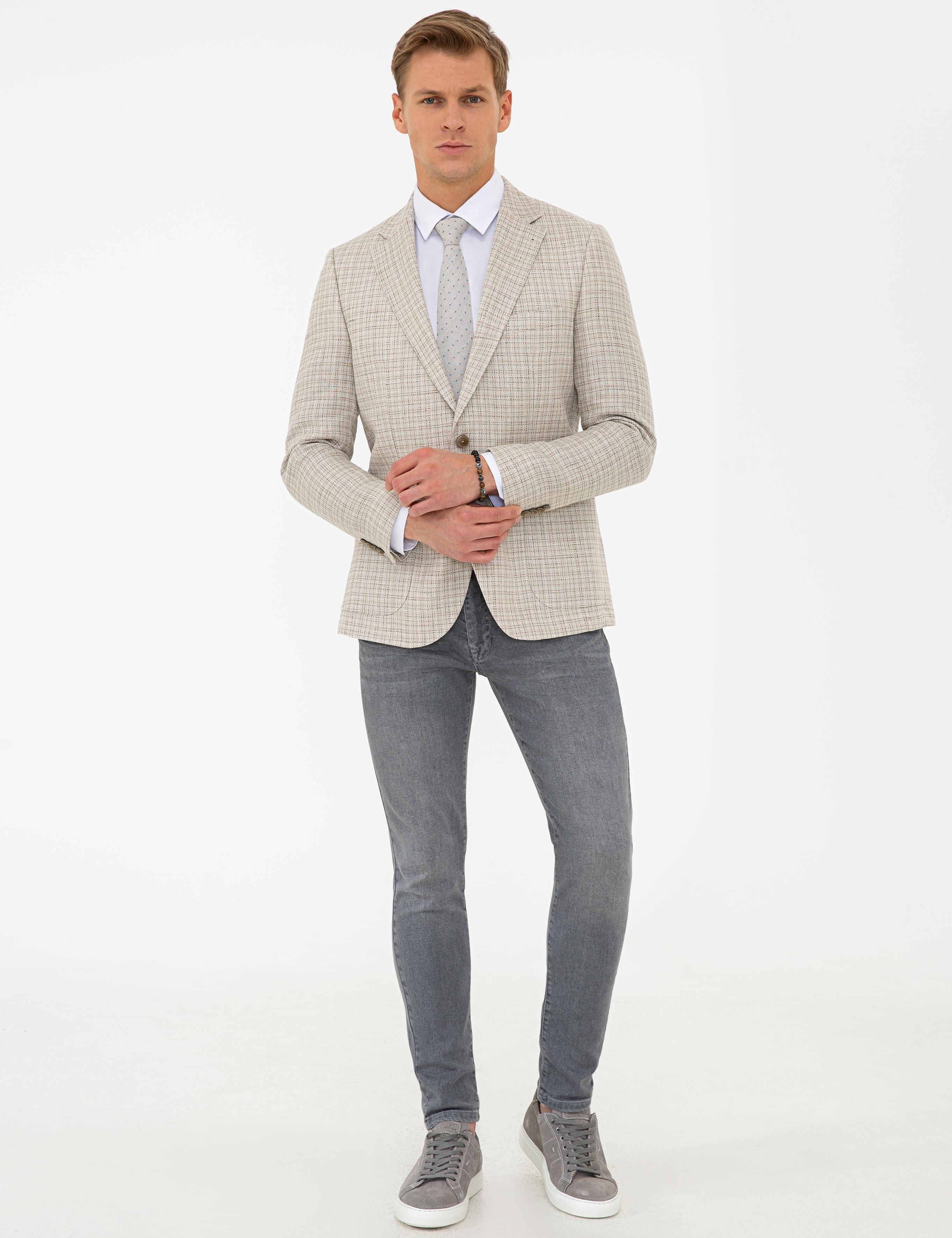 Bej Ex. Slim Fit Ceket