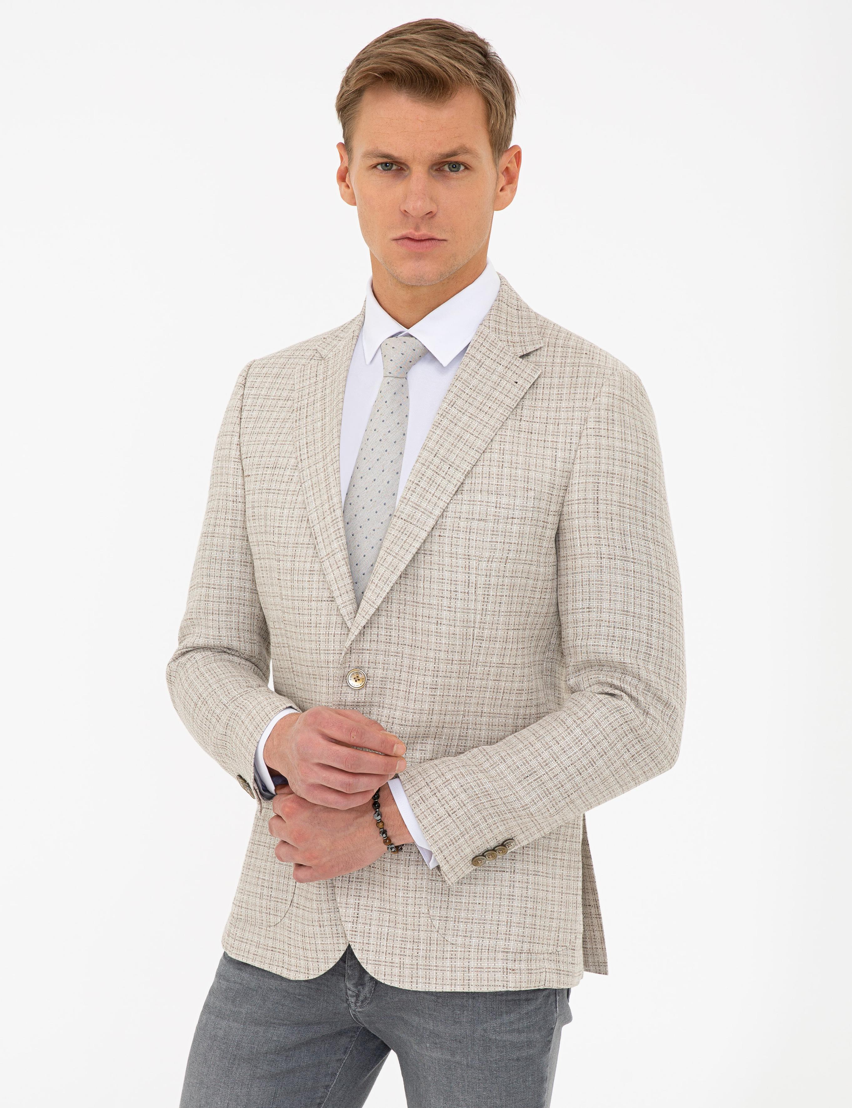 Bej Ex. Slim Fit Ceket