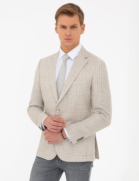 Bej Ex. Slim Fit Ceket - 50233765005