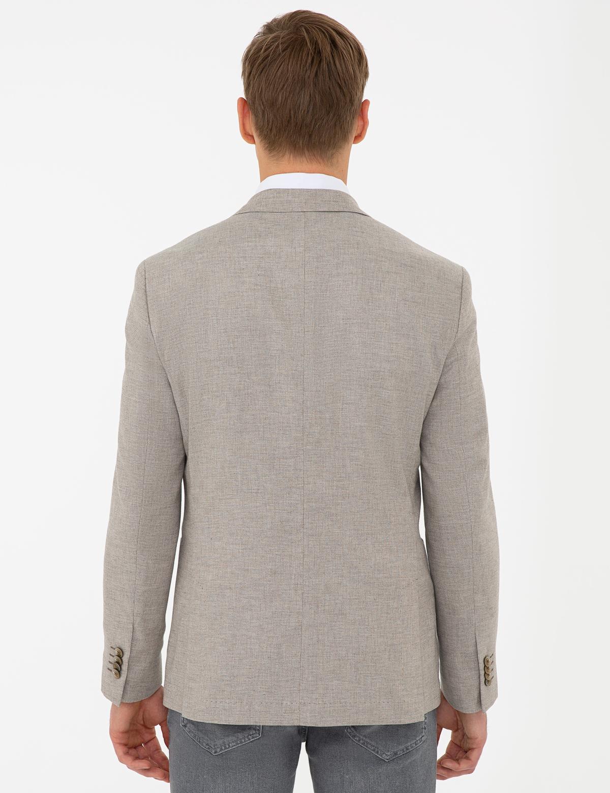 Bej Slim Fit Ceket - 50233784017