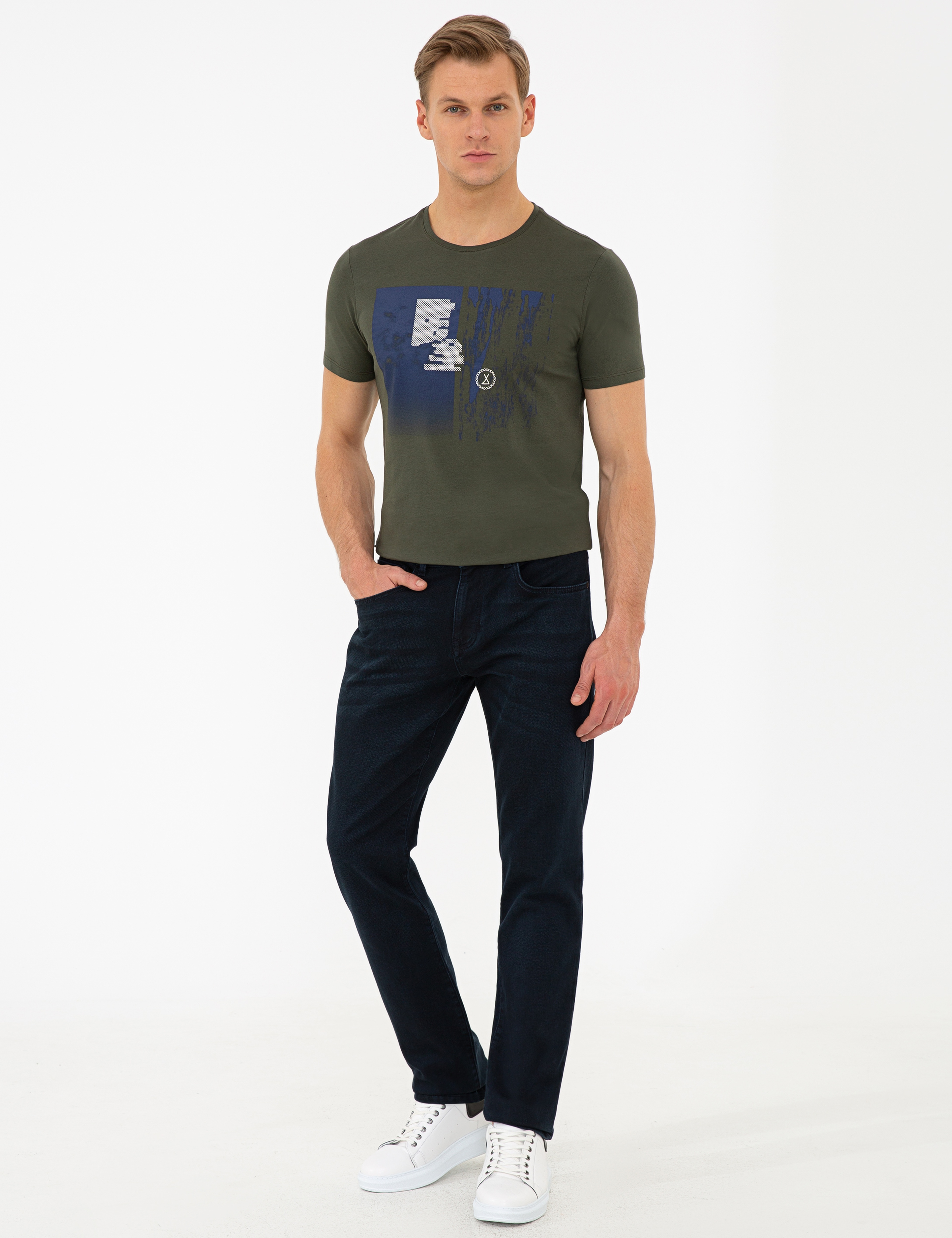 Lacivert Straight Fit Denim Pantolon - Image 2