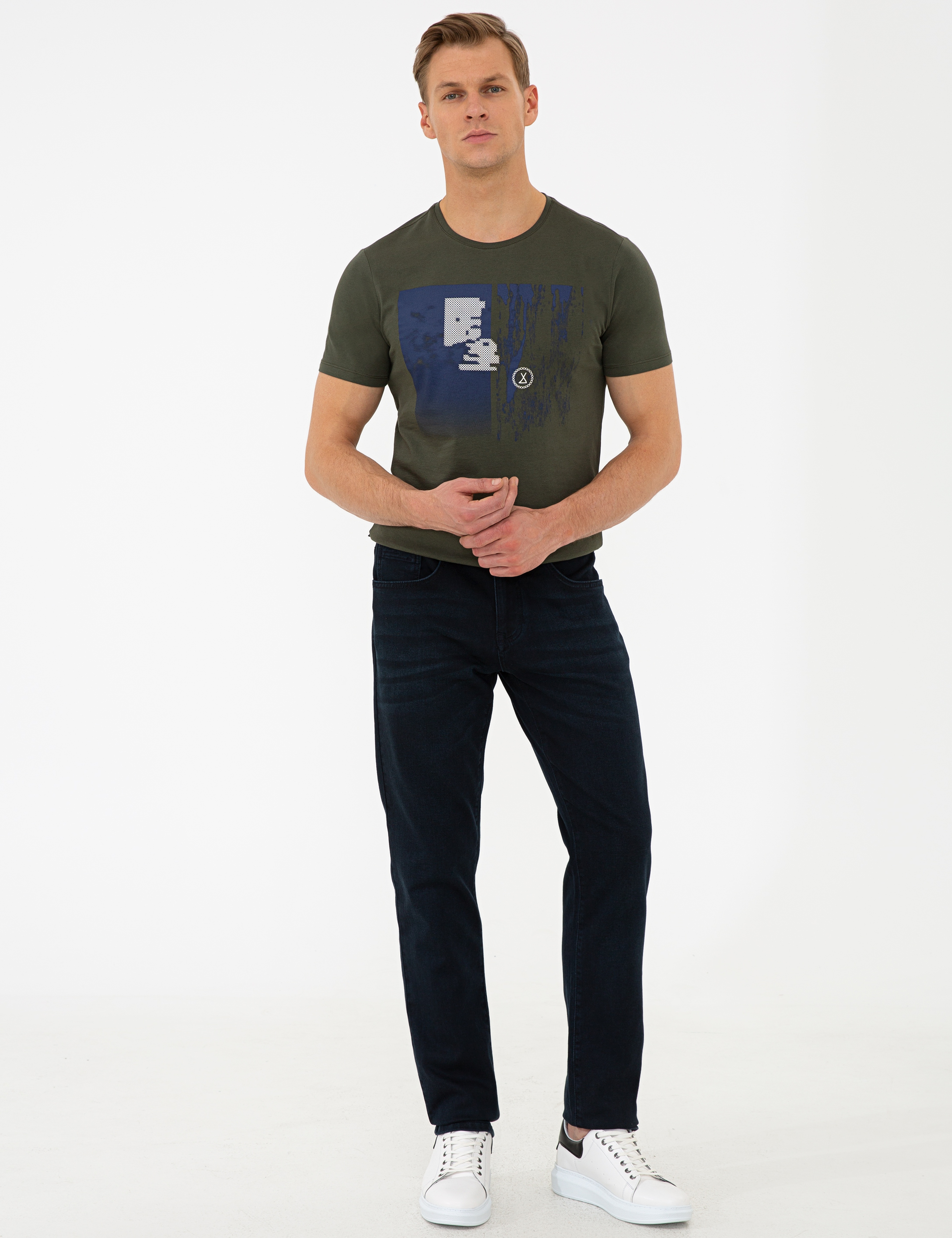Lacivert Straight Fit Denim Pantolon - Image 1