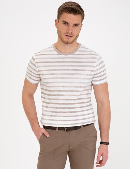 Beyaz Slim Fit Tişört - 50232409007