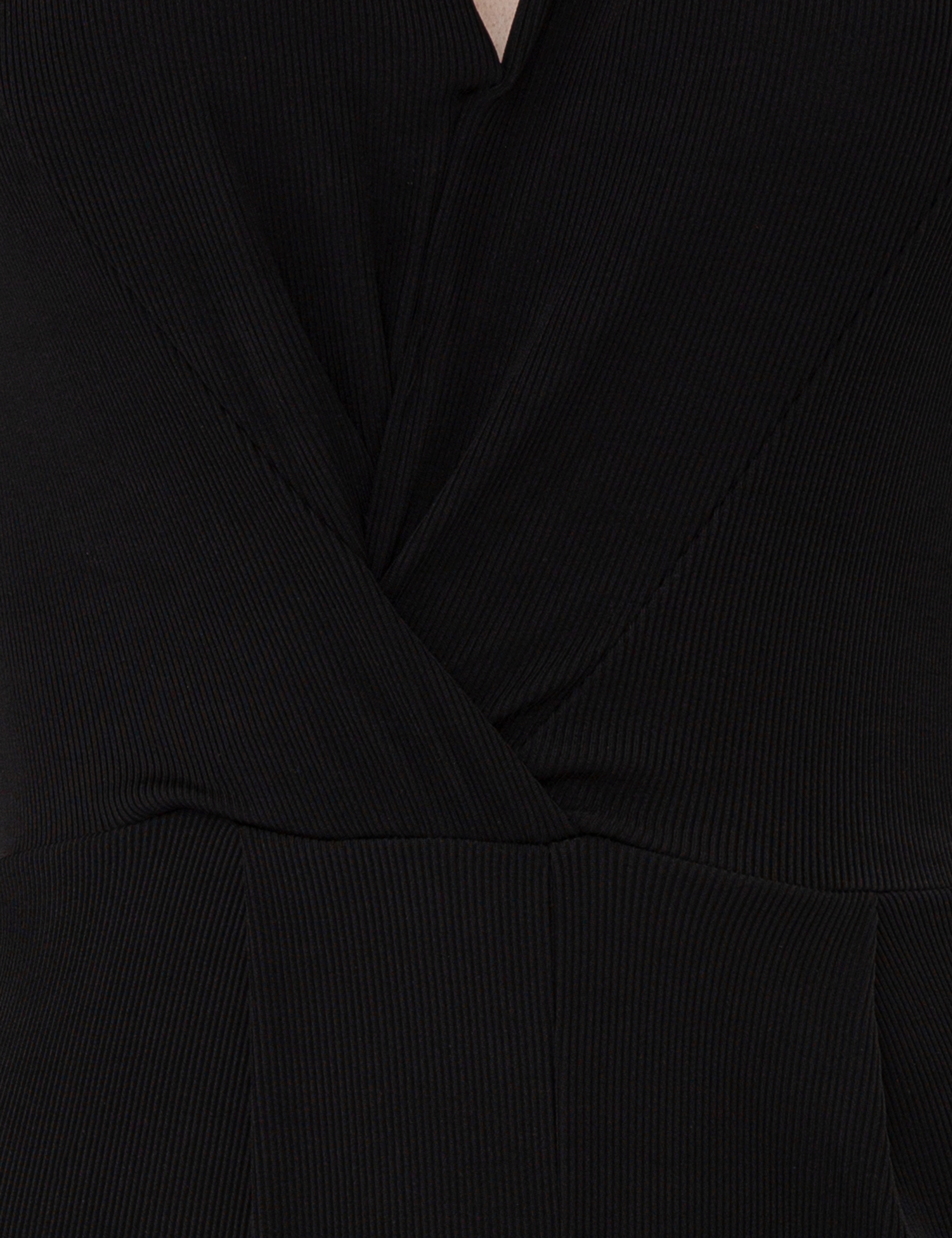 Siyah Slim Fit Örme Elbise
