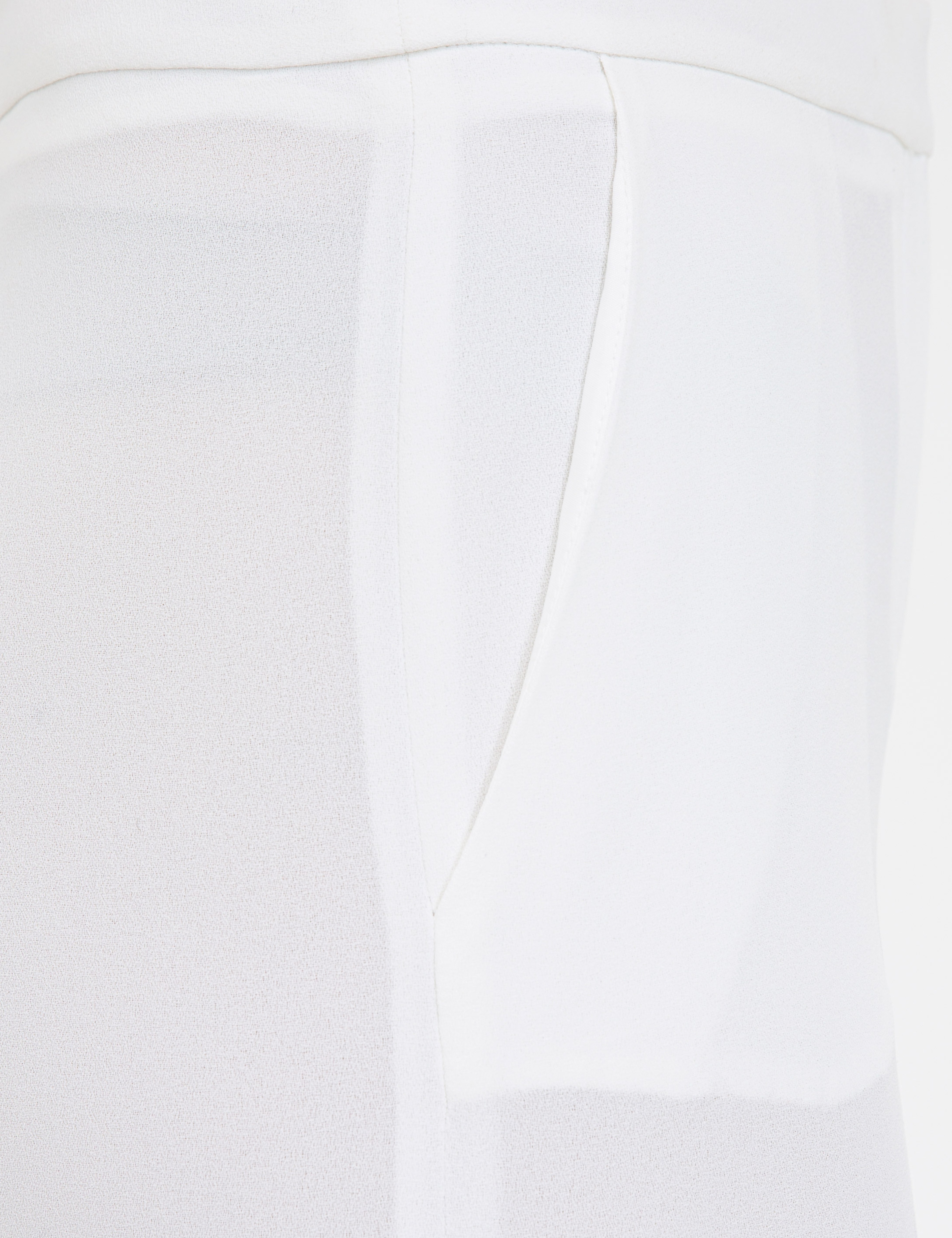 Beyaz Flare Fit Kumaş Pantolon - Image 5