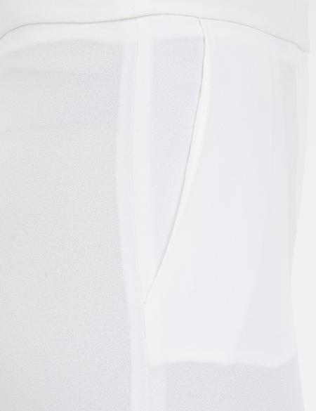 Beyaz Flare Fit Kumaş Pantolon - 50243756003