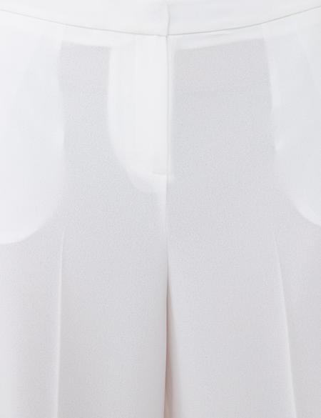 Beyaz Flare Fit Kumaş Pantolon - 50243756003