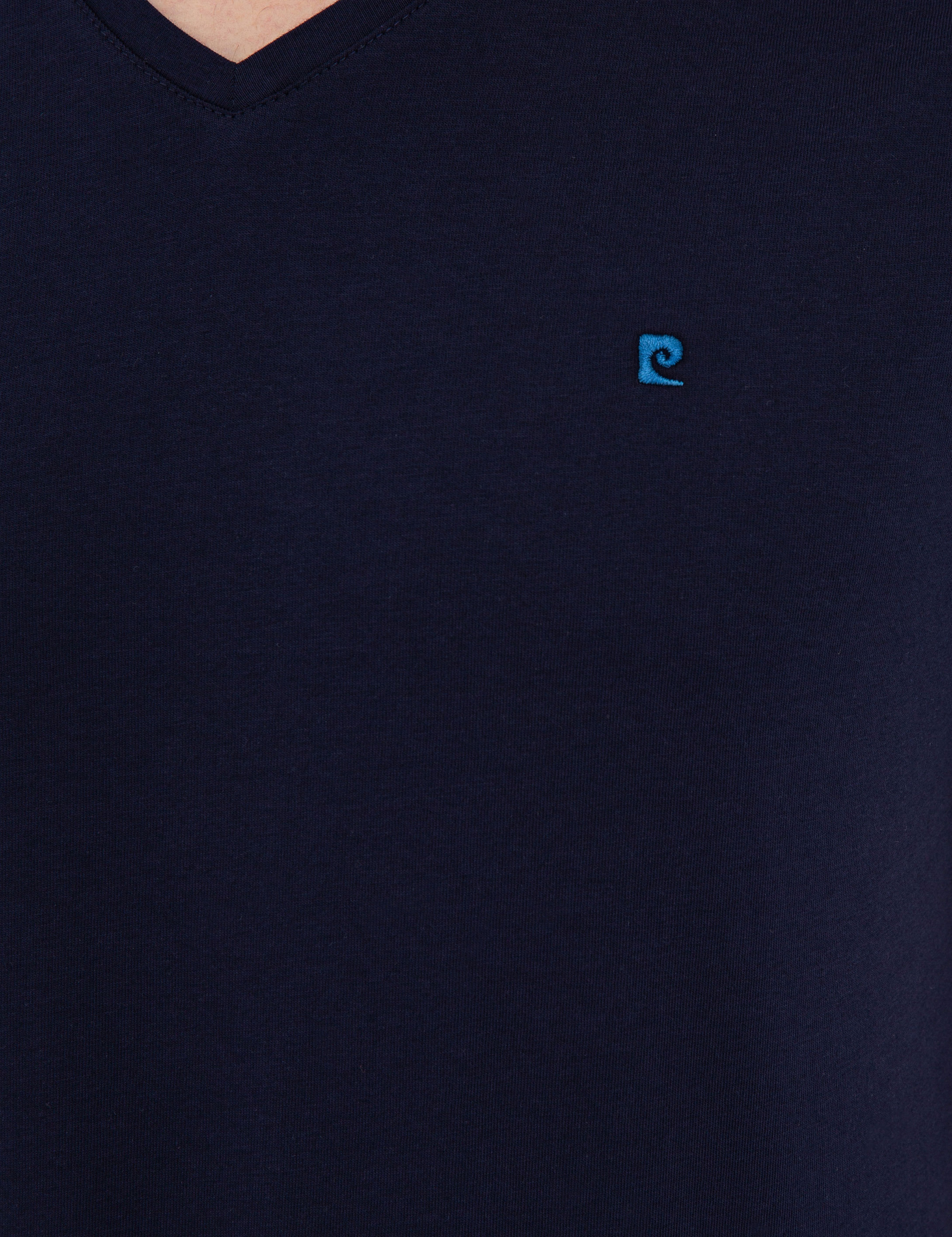 Lacivert Slim Fit Basic V Yaka T-Shirt - Image 5