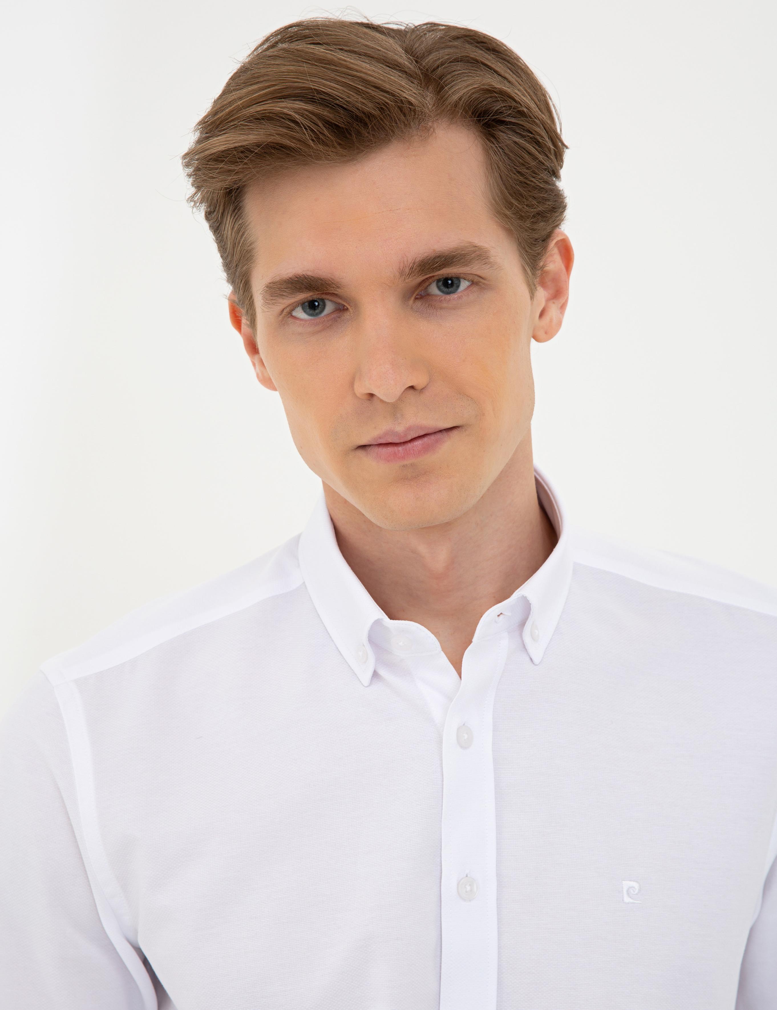 Beyaz Slim Fit Uzun Kollu Gömlek