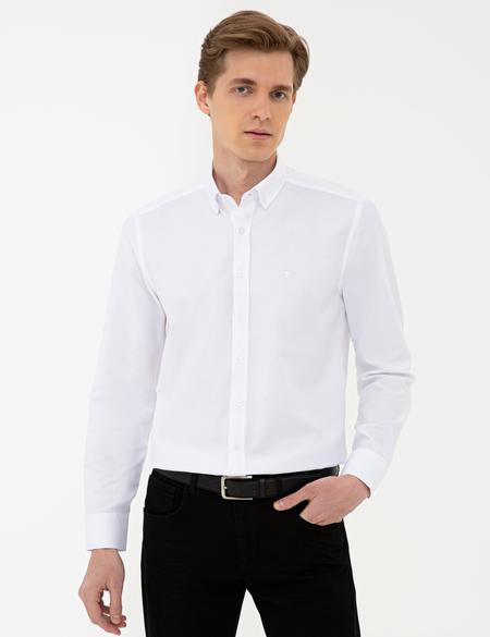 Beyaz Slim Fit Uzun Kollu Gömlek - 50240386064