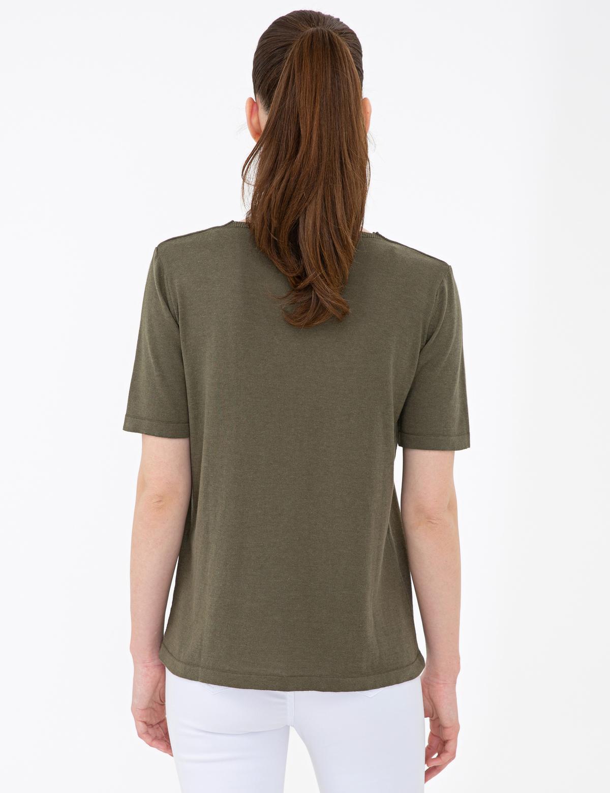 Haki Triko Tişört - 50241965007