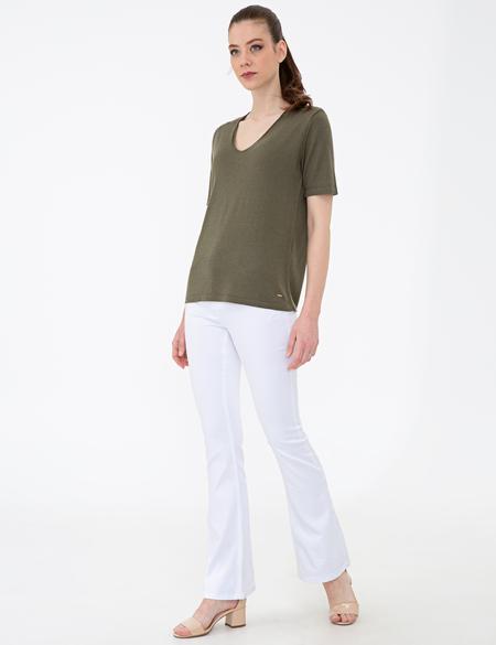 Haki Triko Tişört - 50241965007