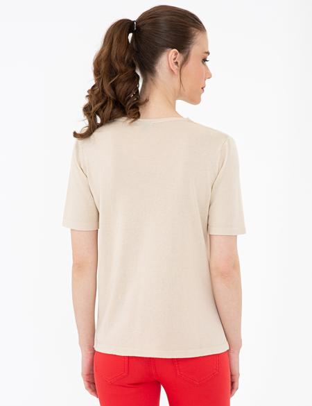 Bej Triko Tişört - 50241965013